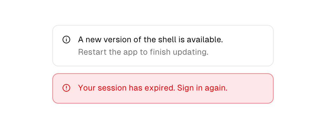 Default and destructive alerts rendered by the engine (light theme)