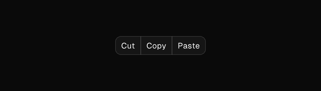 A flush button group rendered by the engine (dark theme)