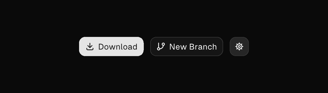 Buttons with inline icons rendered by the engine (dark theme)