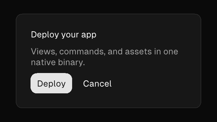 The Card component rendered by the engine (dark theme)