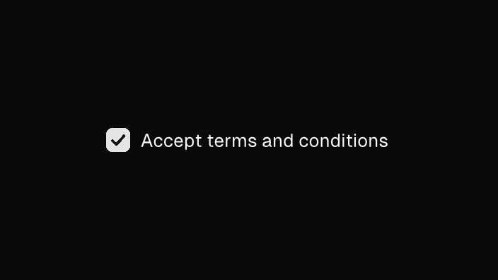 The Checkbox component rendered by the engine (dark theme)