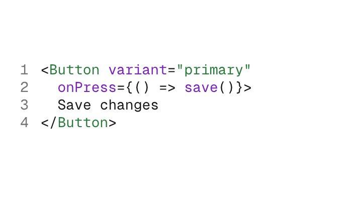 The Code component rendered by the engine (light theme)