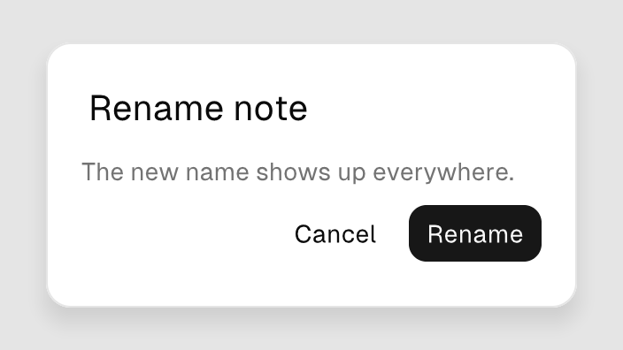 The Dialog component rendered by the engine (light theme)