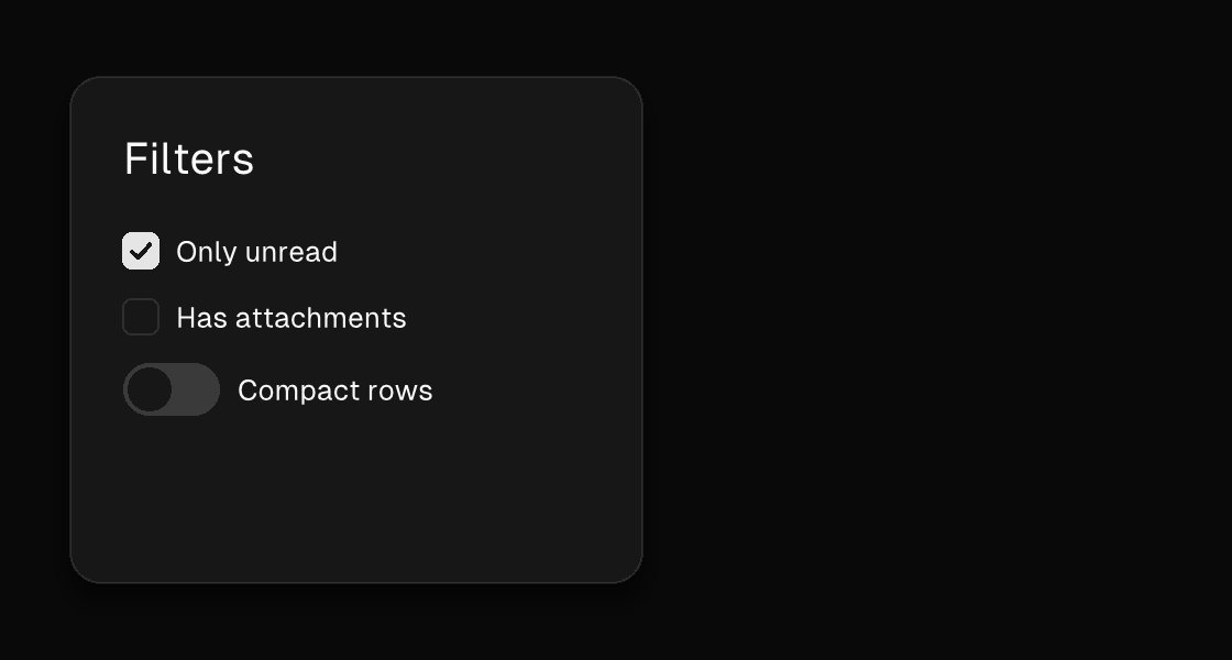A drawer surface rendered by the engine (dark theme)