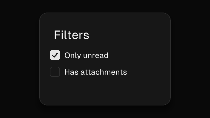 The Drawer component rendered by the engine (dark theme)