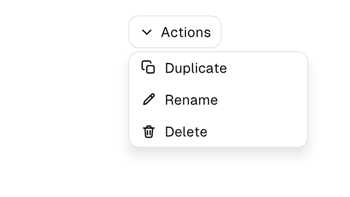 The Dropdown Menu component rendered by the engine (light theme)