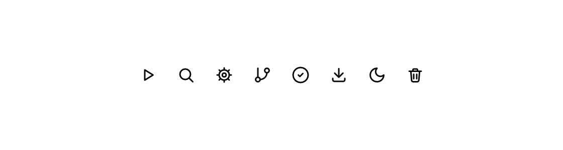 Built-in vector icons rendered by the engine (light theme)
