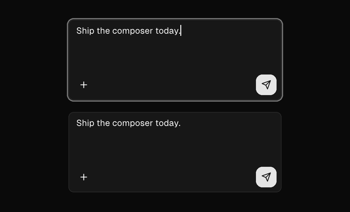 An input group rendered by the engine (dark theme)