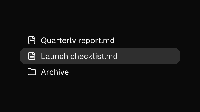 The List component rendered by the engine (dark theme)