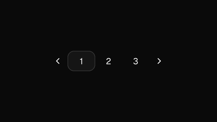 The Pagination component rendered by the engine (dark theme)