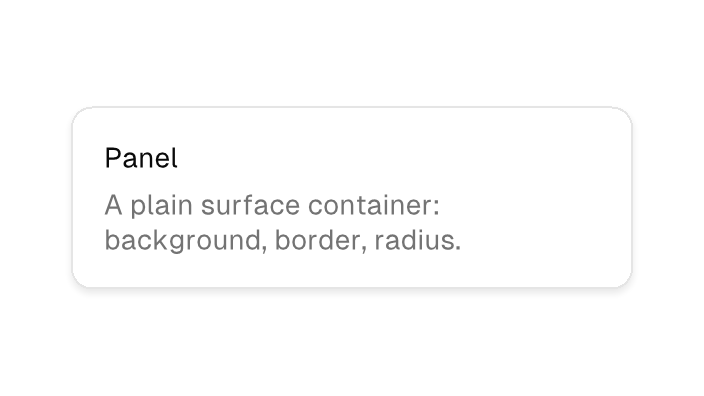The Panel component rendered by the engine (light theme)