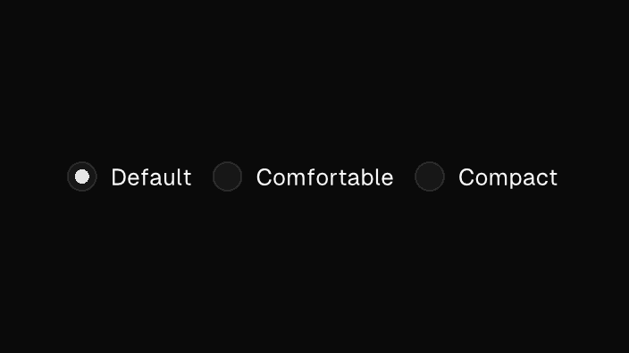 The Radio component rendered by the engine (dark theme)