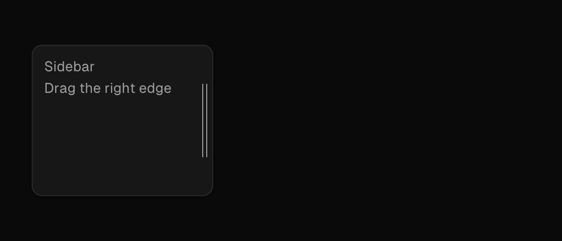 A resizable sidebar panel rendered by the engine (dark theme)
