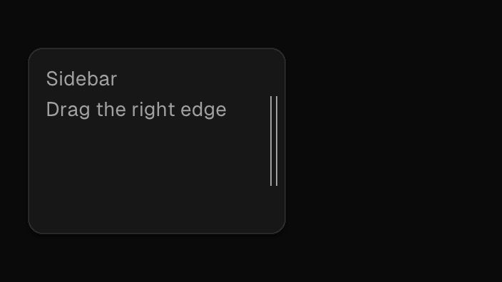 The Resizable component rendered by the engine (dark theme)