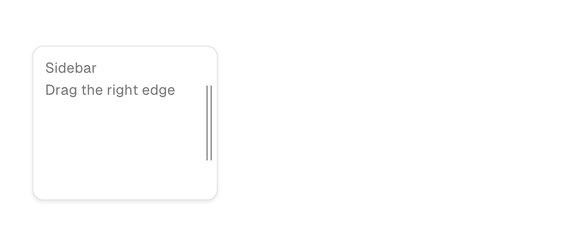 A resizable sidebar panel rendered by the engine (light theme)