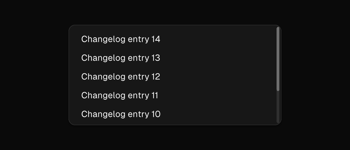 A scroll region rendered by the engine (dark theme)