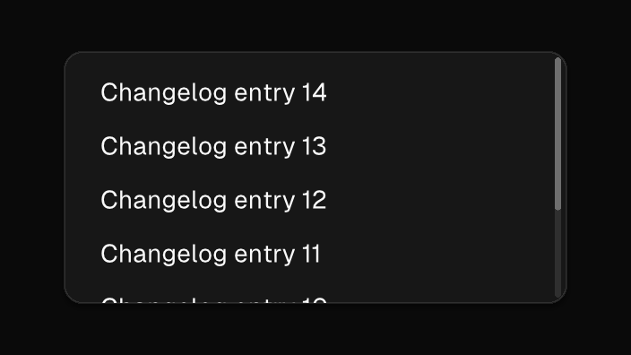 The Scroll component rendered by the engine (dark theme)