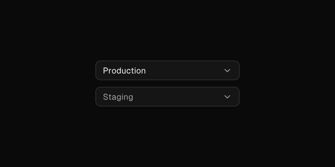 Select triggers rendered by the engine (dark theme)