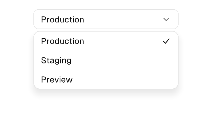 The Select component rendered by the engine (light theme)