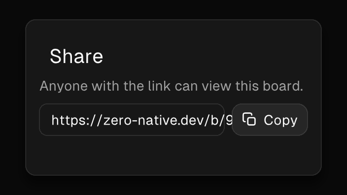 The Sheet component rendered by the engine (dark theme)