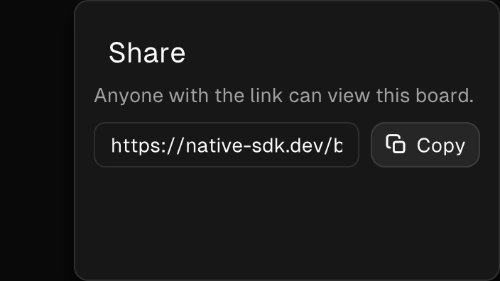 The Sheet component rendered by the engine (dark theme)