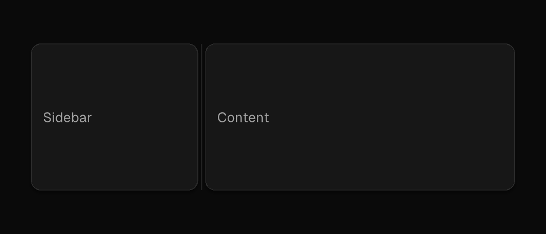 A two-pane splitter rendered by the engine (dark theme)