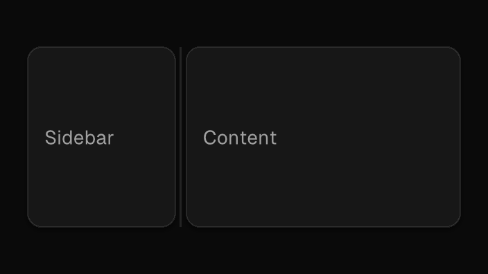 The Split component rendered by the engine (dark theme)