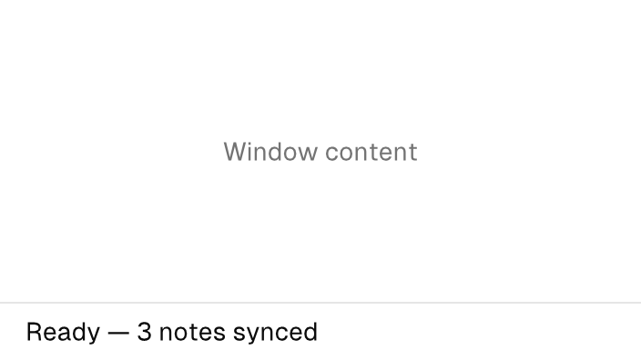 The Status Bar component rendered by the engine (light theme)
