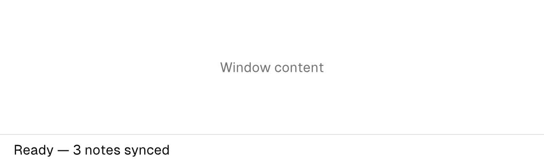 A status bar rendered by the engine (light theme)