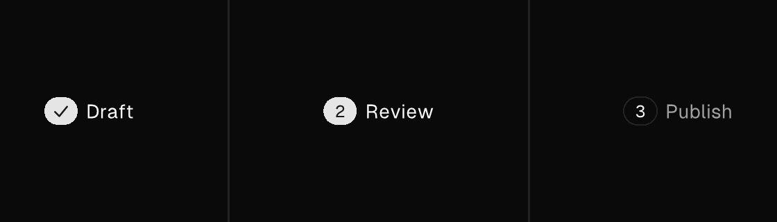 A stage stepper rendered by the engine (dark theme)