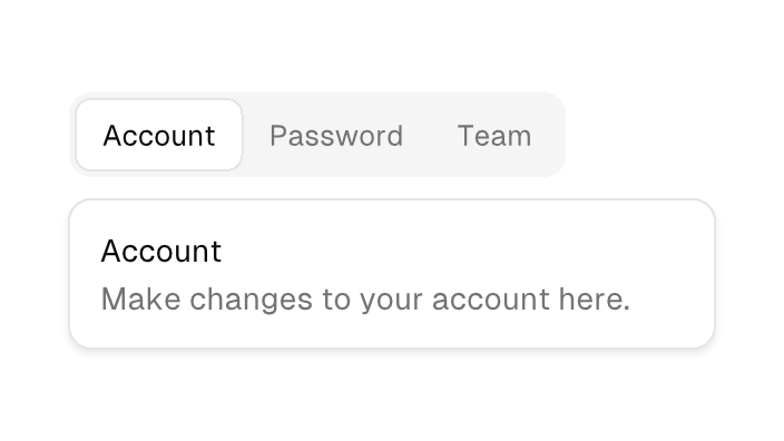 The Tabs component rendered by the engine (light theme)
