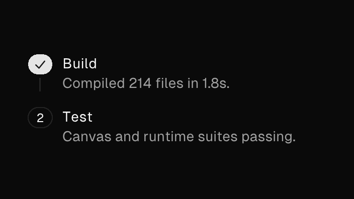 The Timeline component rendered by the engine (dark theme)