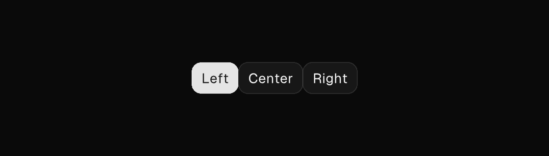 A toggle group rendered by the engine (dark theme)
